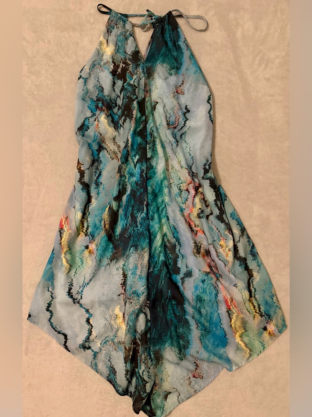 Mossimo Supply Co. Asymmetrical Halter Dress in Teal, Blue, Black, Yellow